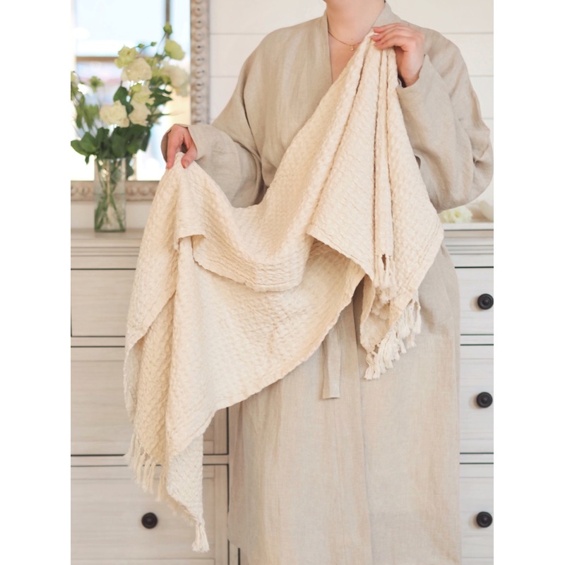 Natural Waffle Bath Towel