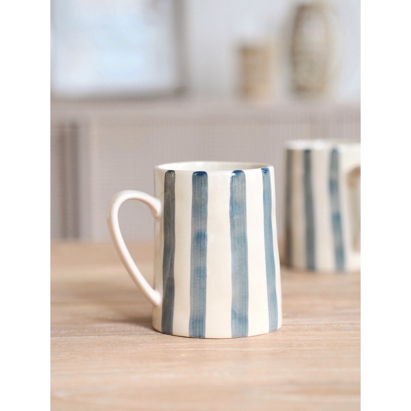 Nola Teal Stripe Mug