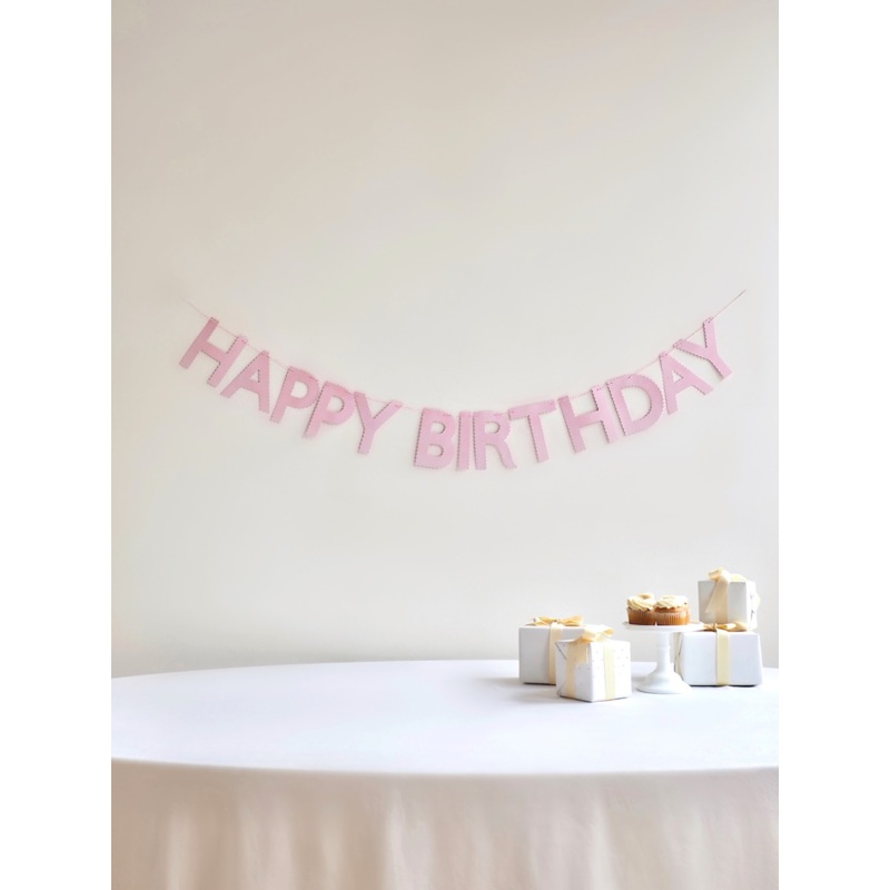 Pink Scallop Happy Birthday Garland