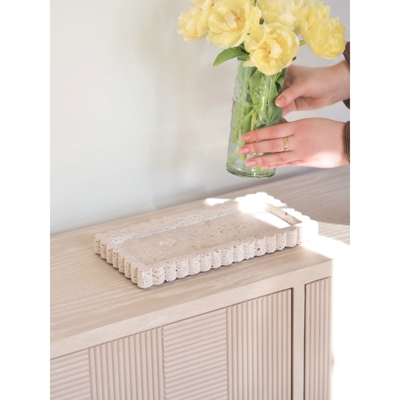 Sahara Travertine Rectangle Tray