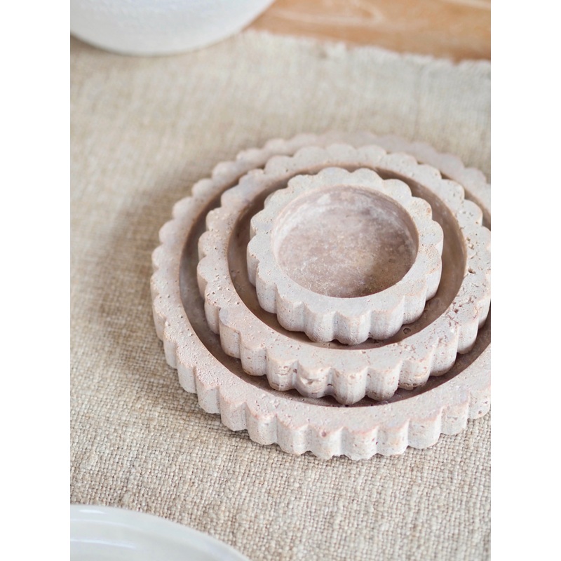Sahara Travertine Round Tray