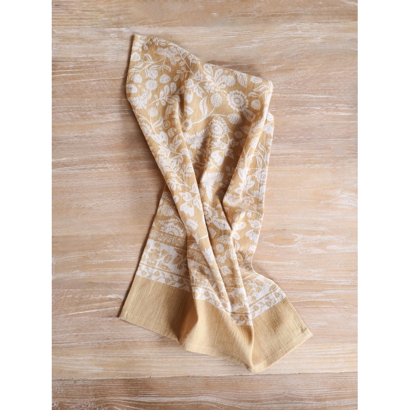 Yellow Floral Tea Towel