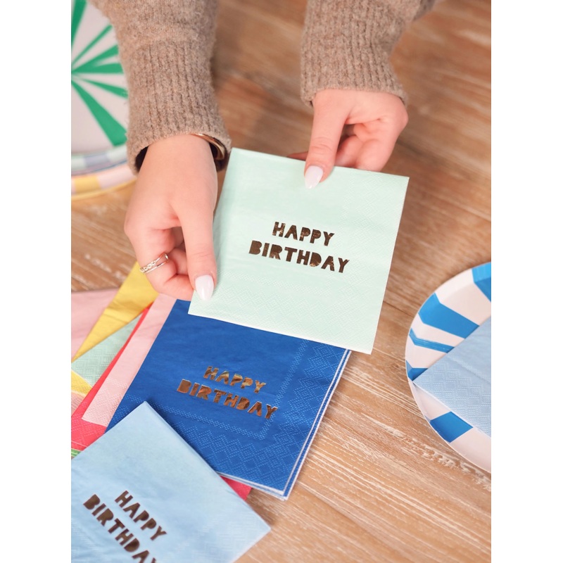 8 Colour Happy Birthday Napkins