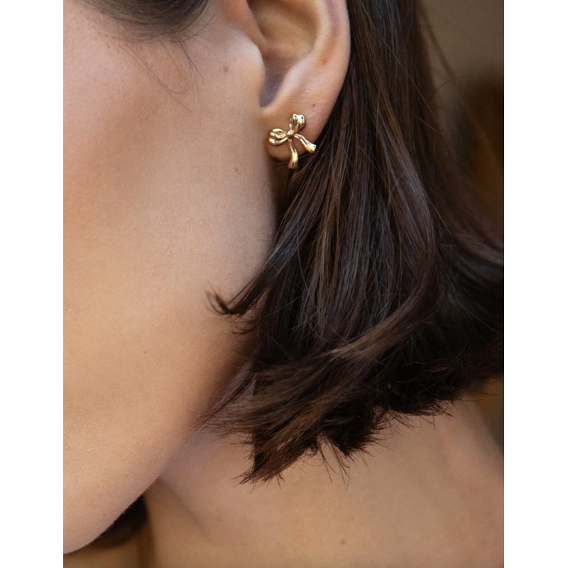 Bow Petite Earrings | Gold