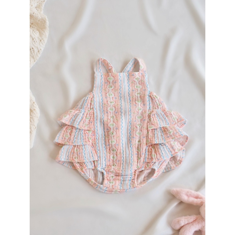 Floral Ribbon Ruffle Sunsuit