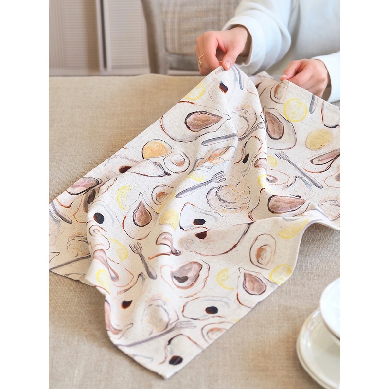 Oysters & Forks Tea Towel