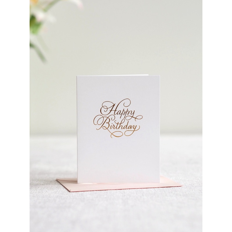 Traditional Gold Happy Birthday Card