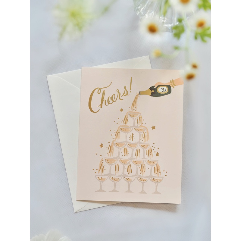 Champagne Tower Cheers Card