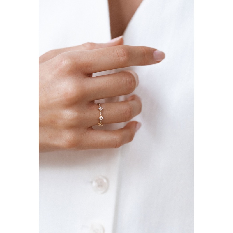 Diamond Lily Ring | 14k Gold