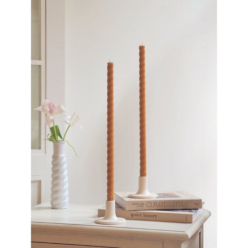 Rope Twist Miel Taper Candle Set | 18
