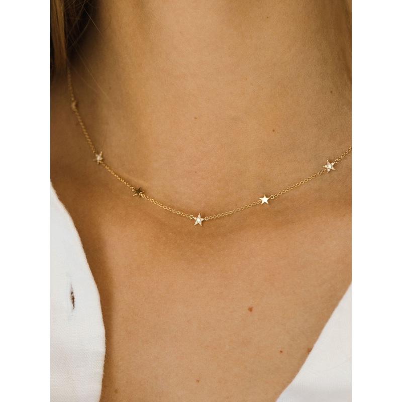 Shooting Star Necklace | 14K Gold