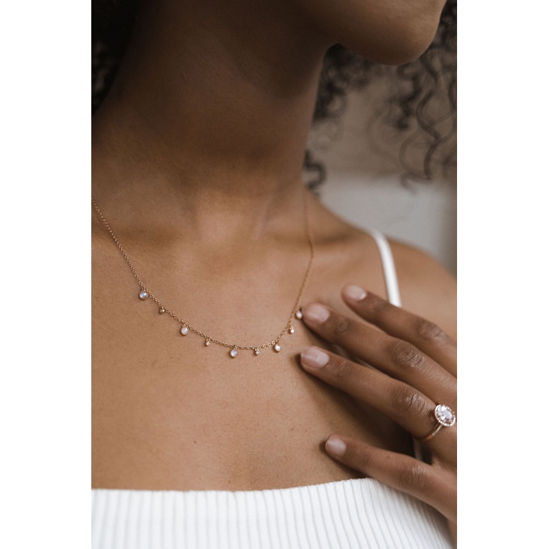 Suki Moonstone Necklace | 14K Rose Gold