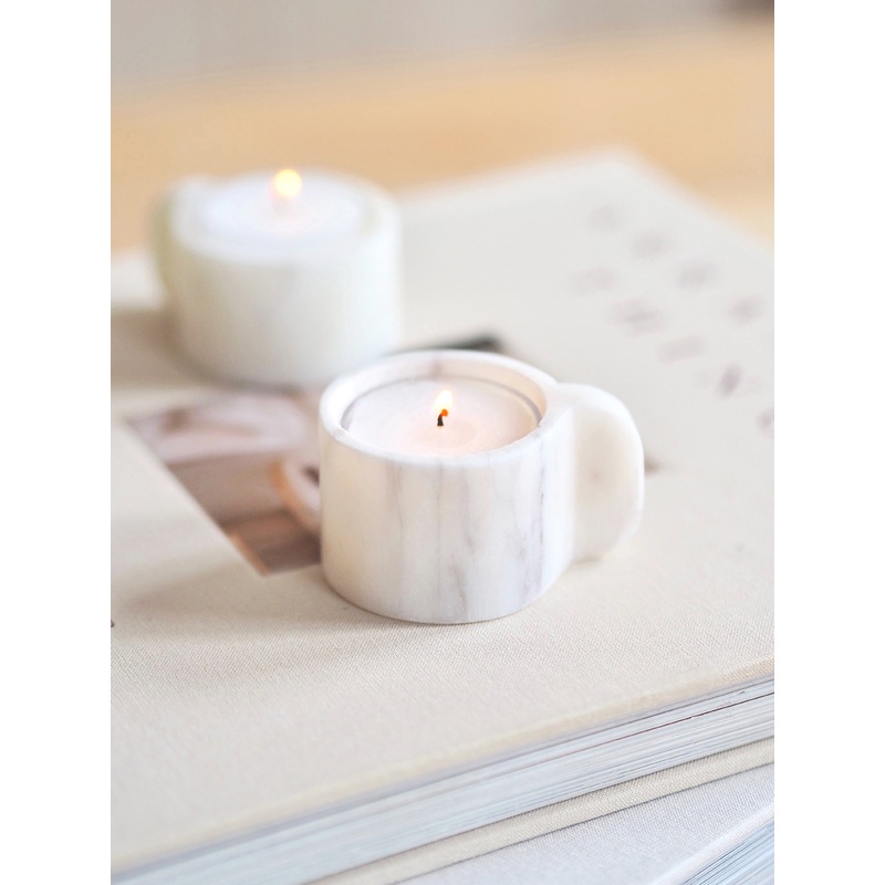 White Marble Tealight Holder