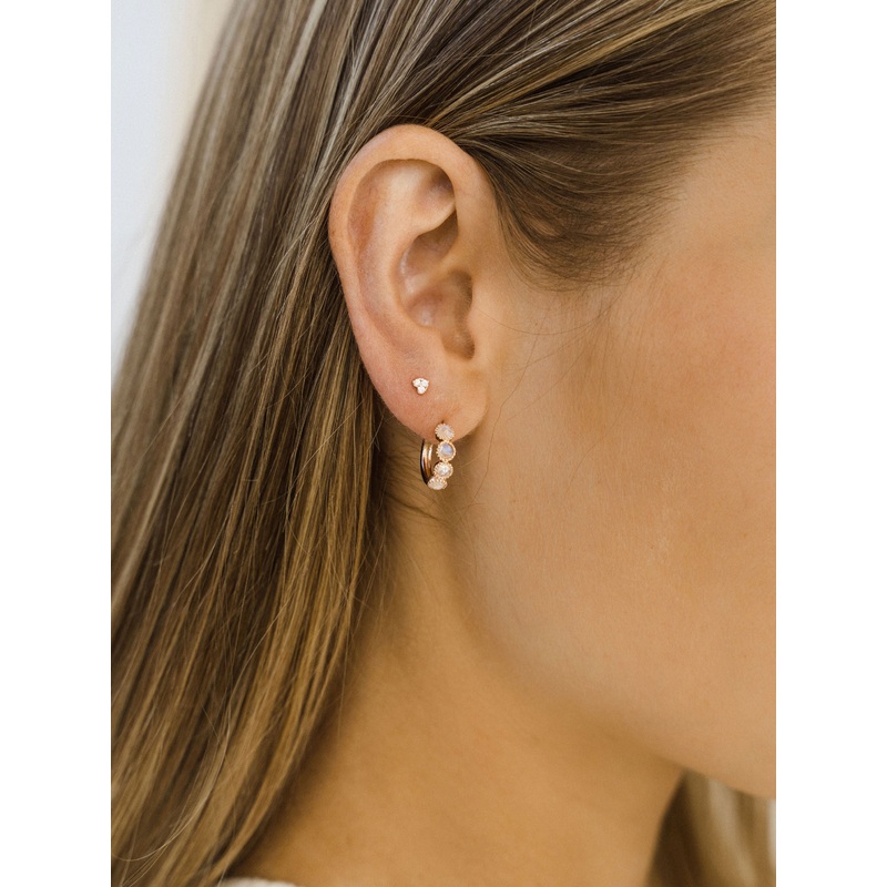 Zara Moonstone Earrings | 14K Rosegold