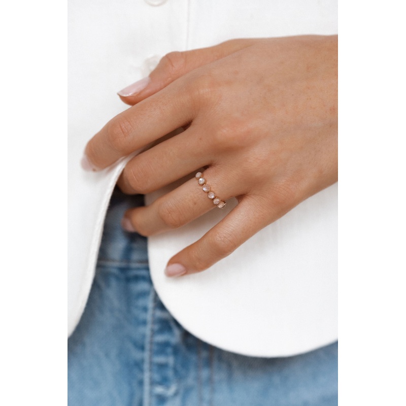 Zara Rainbow Moonstone Ring | 14k Gold