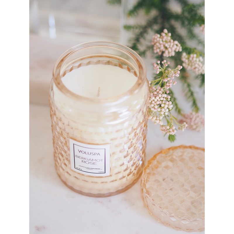 Bergamot Rose Glass Jar Candle | Large