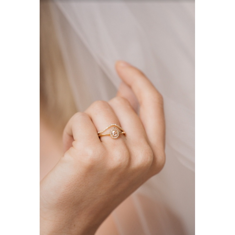 Diamond Curve Ring | 14K Gold