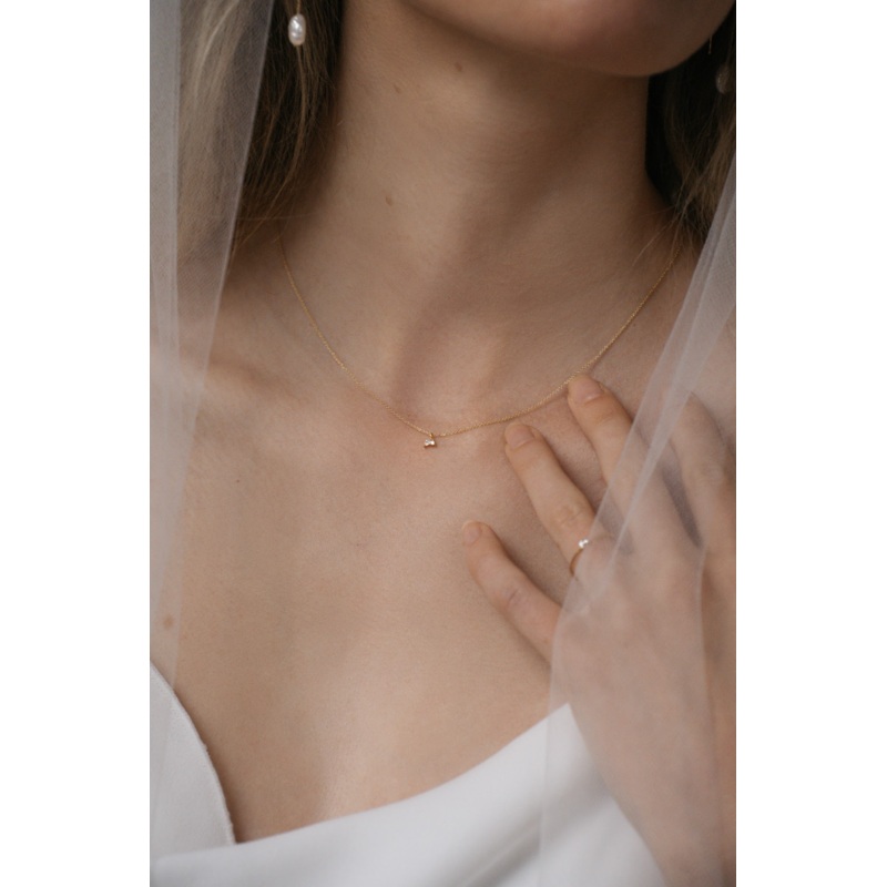 Diamond Lean On Me Necklace | 14K Gold