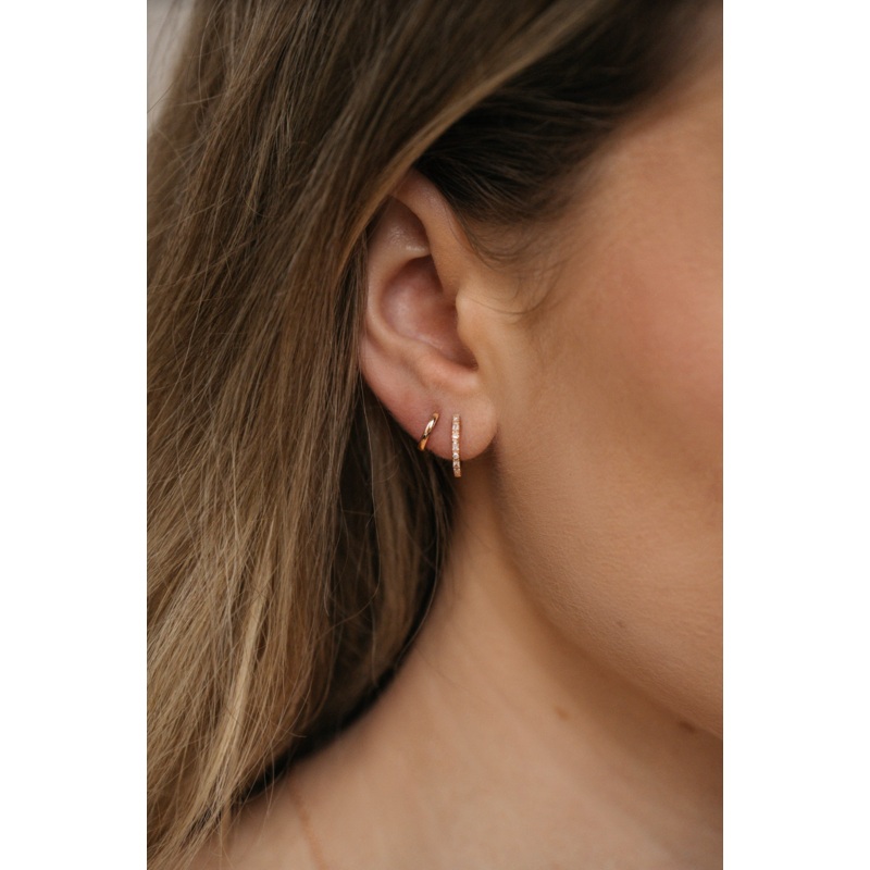 Diamond Willow Huggies | 14K Gold