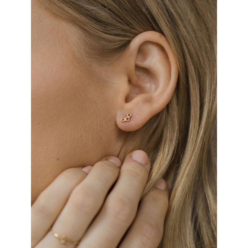 Honeycomb Studs | 14K Gold