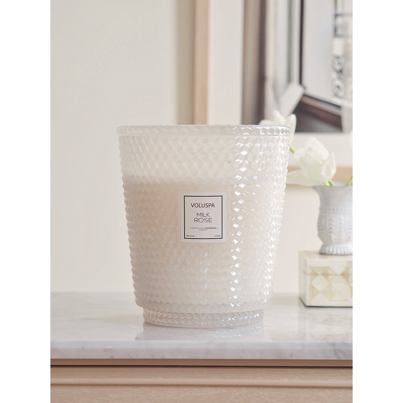 Milk Rose 5 Wick Hearth Candle