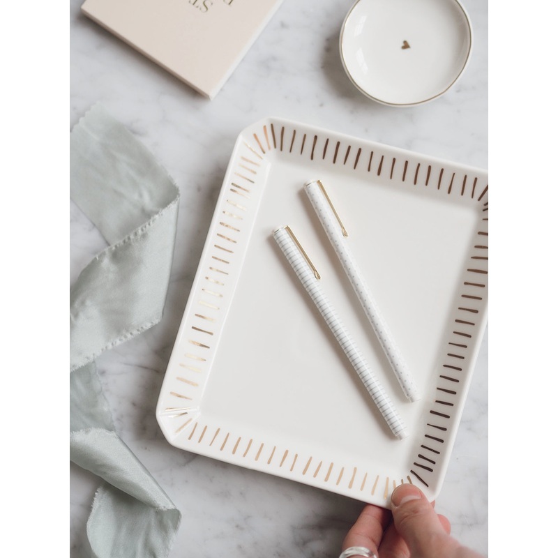Ticking Stripe Trinket Tray | Large