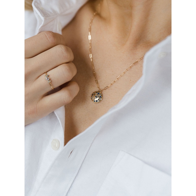 Tiedye Moon Child Necklace | 14K Gold