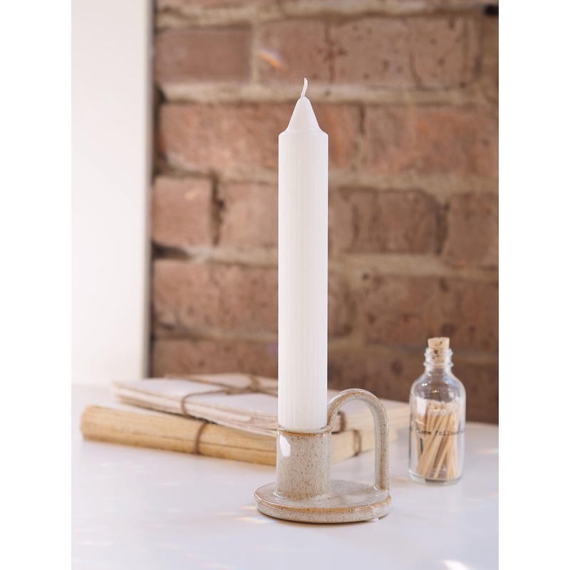 White Grecian Taper Candle