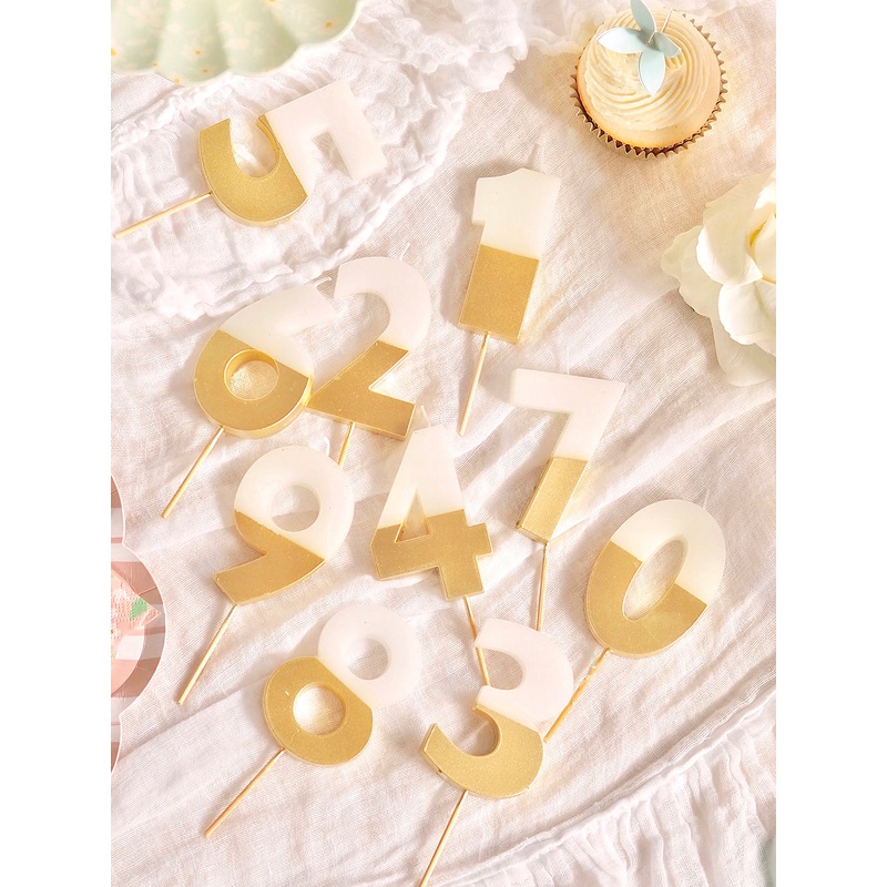 Gold Dipped Number Candles