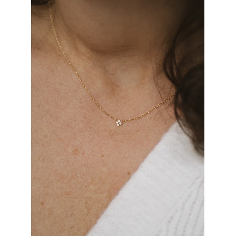Single Stella Necklace | 14K Gold