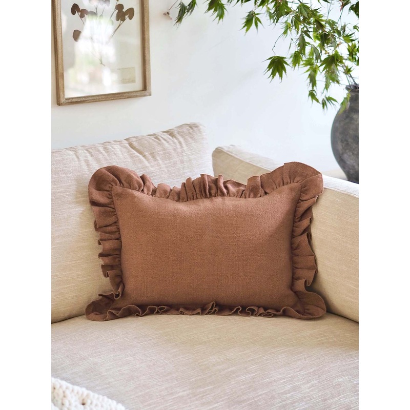 Anika Saffron Ruffle Pillow | 14×20