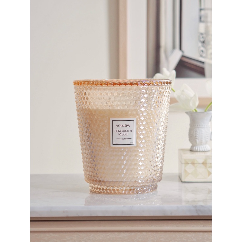 Bergamot Rose 5 Wick Hearth Candle
