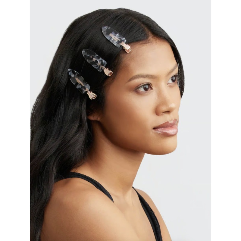 Black Terrazzo Creaseless Clips 4pc