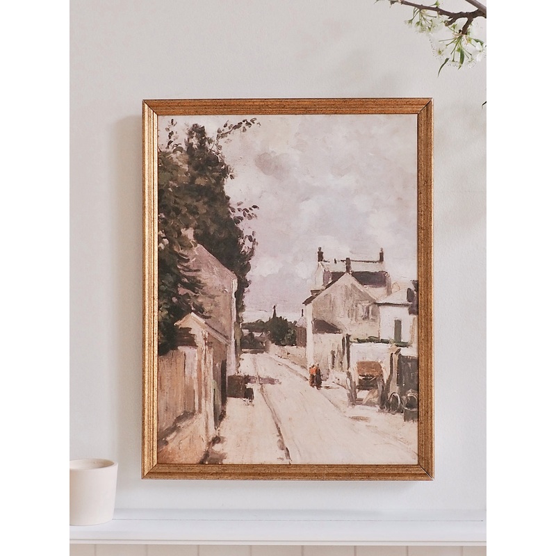 European Street Framed Canvas Print | 12×16