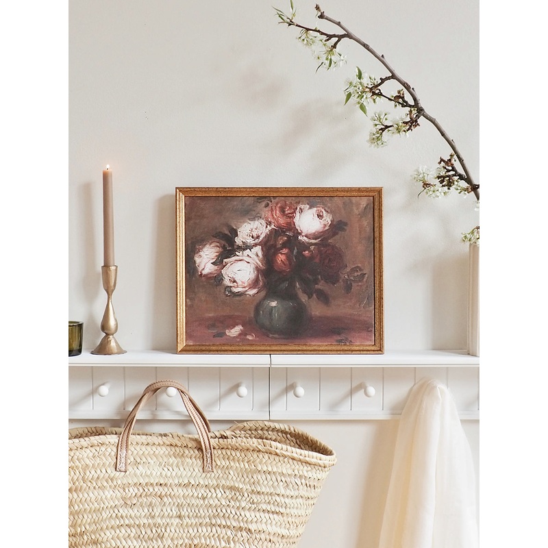 Roses in Bloom Framed Canvas Print | 11×14