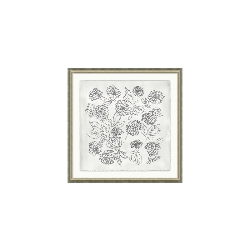 Watercolor Blossoms 4 Wood Frame | 28 x 28