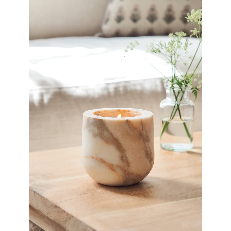 Arabescato Gold Marble Refillable Vessel
