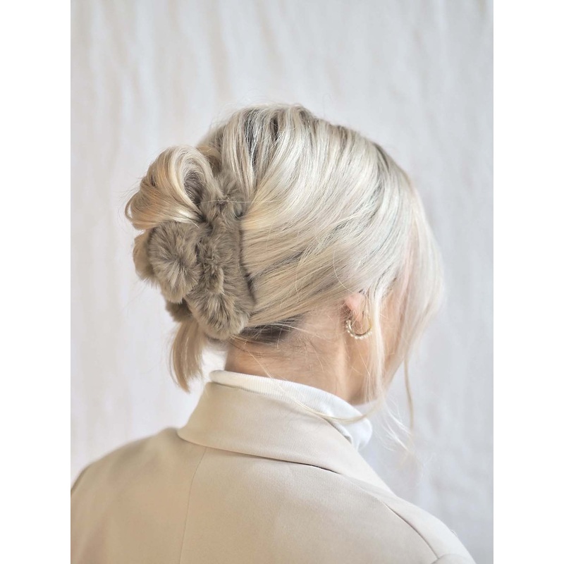 Fluffy Brown Hair Clip