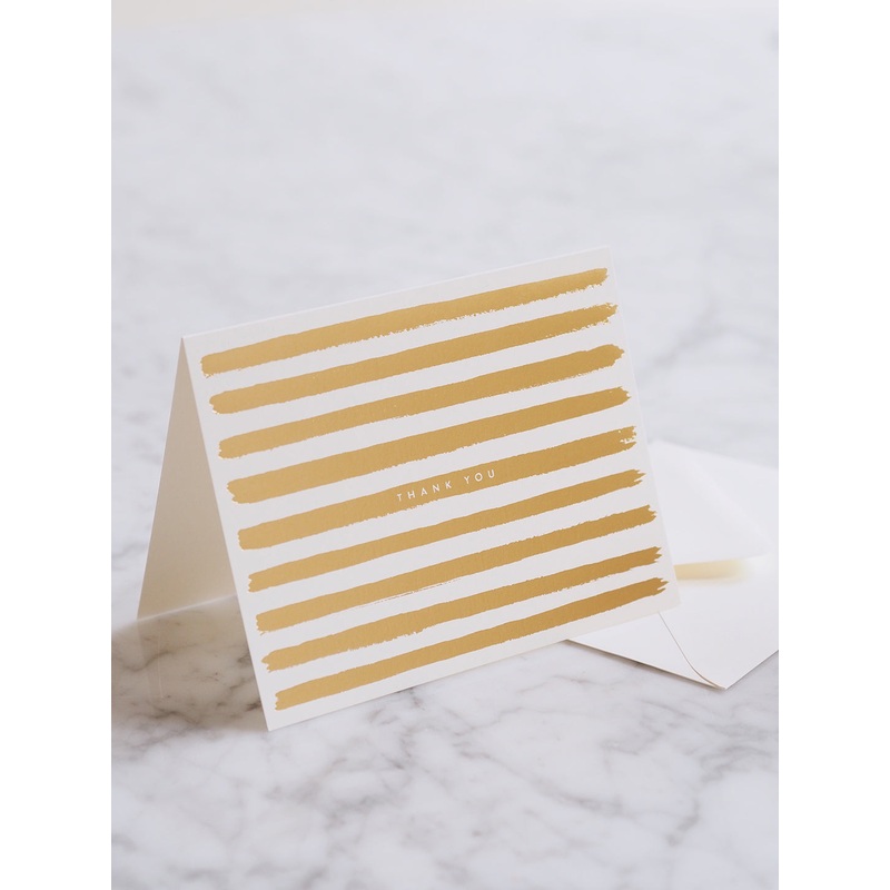 Gold Stripes Thank You Card
