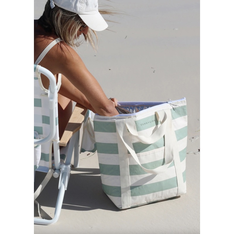 Light Cooler Tote La Palma Sage Stripe