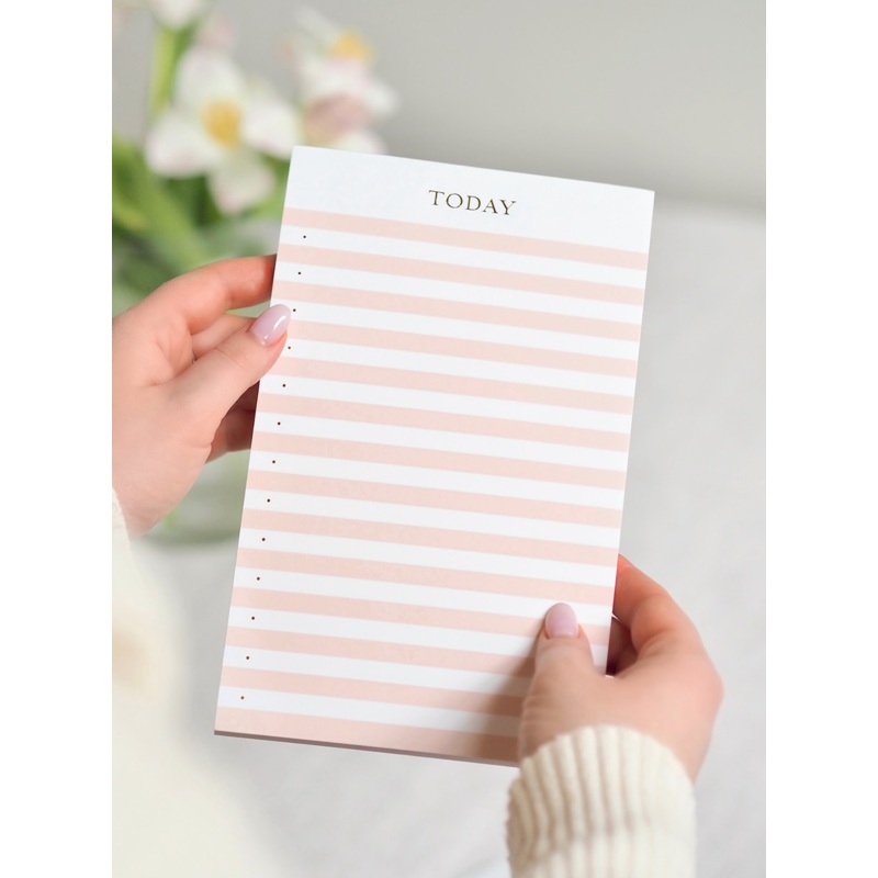 Pink Striped Today Notepad