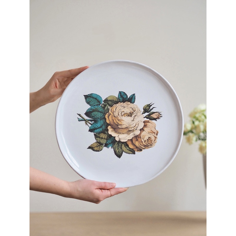 Sepia Rose Platter