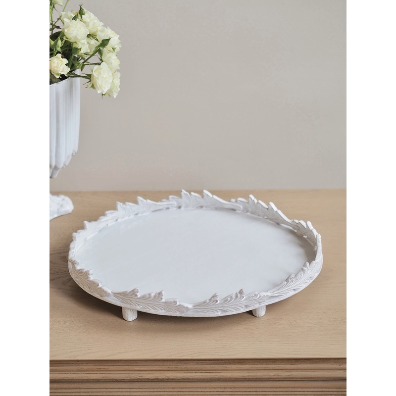 Setsuko Oval Leaf Footed Platter
