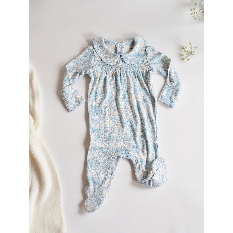 Blue Meadow Floral Footie