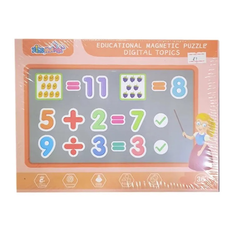 Educational magnetic puzzle digital topics