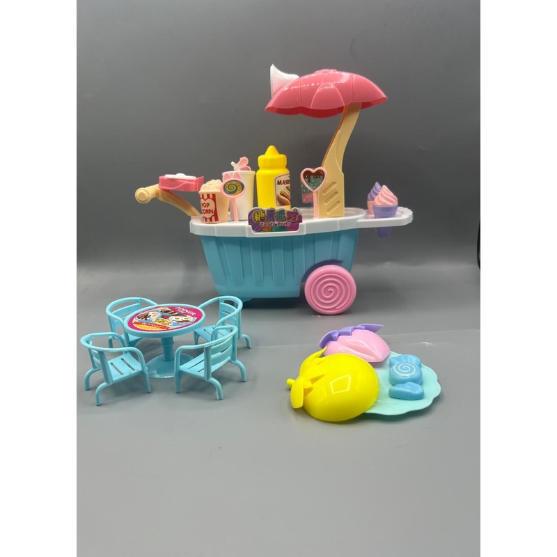 Ice cream cart with chairs set