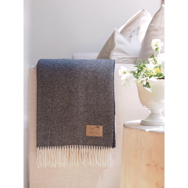 Juno Navy Cashmere Throw