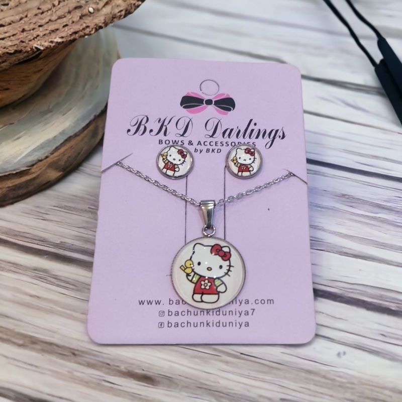 Kitty stainless steel necklace set