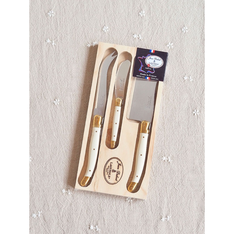 Laguiole Gold & Ivory Cheese Set