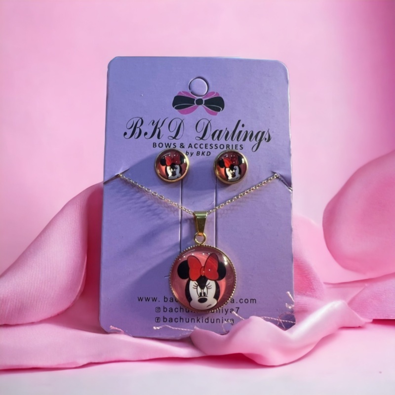 Mickey stainless steel necklace set